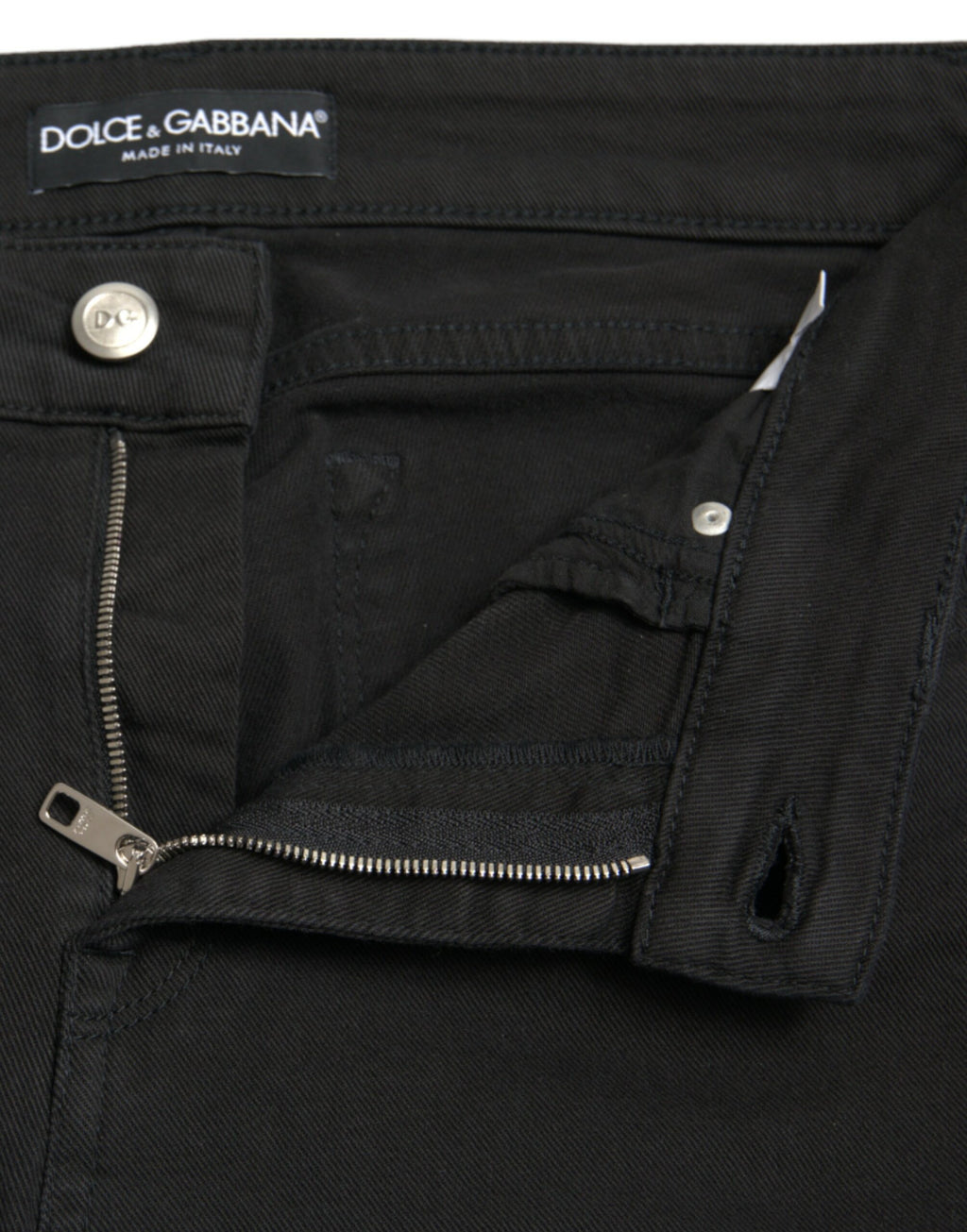 Svarta skinny jeans med medelhög midja i bomull