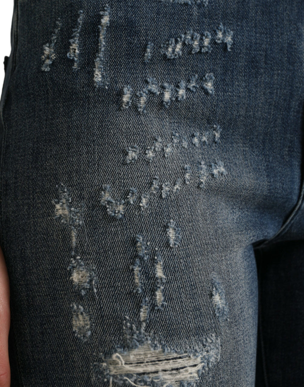 Mörkblå slitna GRACE Skinny Denim Jeans