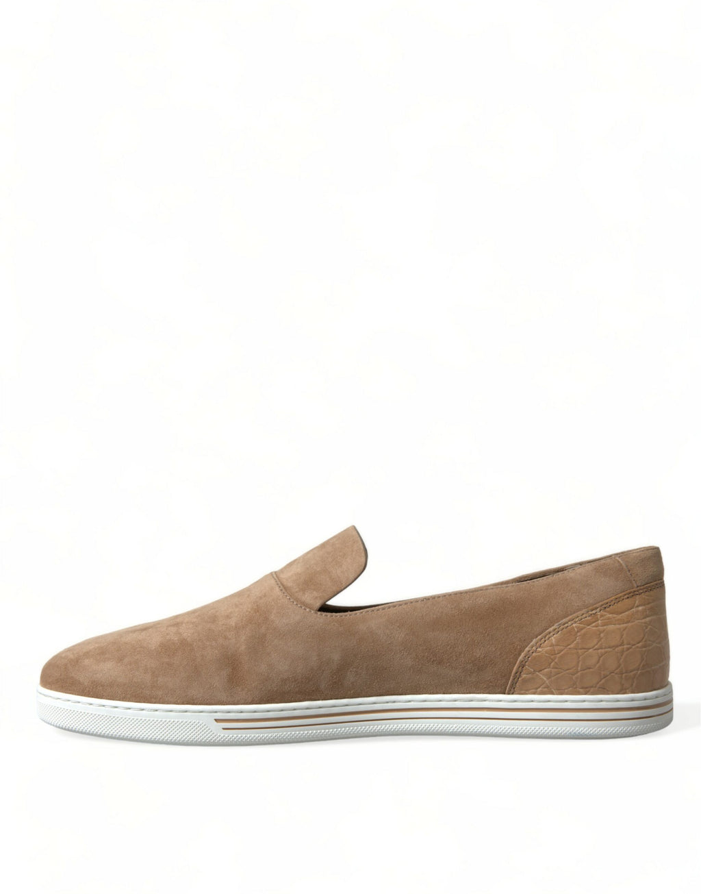 Beige mocka Caiman herrloafers tofflor skor