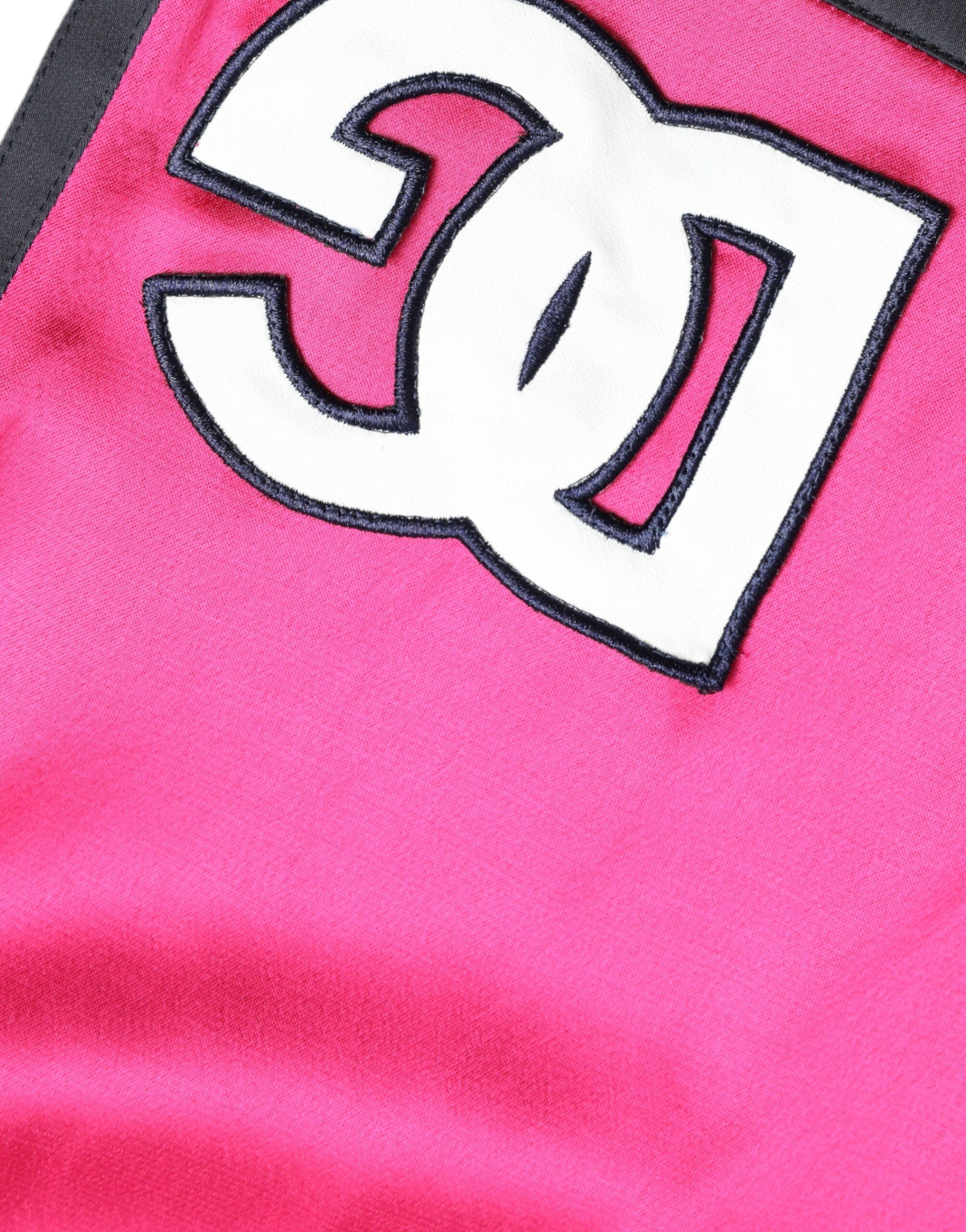 Rosa viskosejersey-shorts med høy midje og logo
