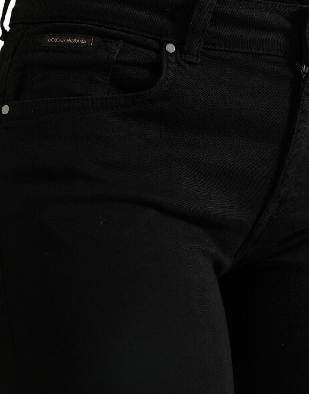 Svarta skinny jeans med medelhög midja i bomull