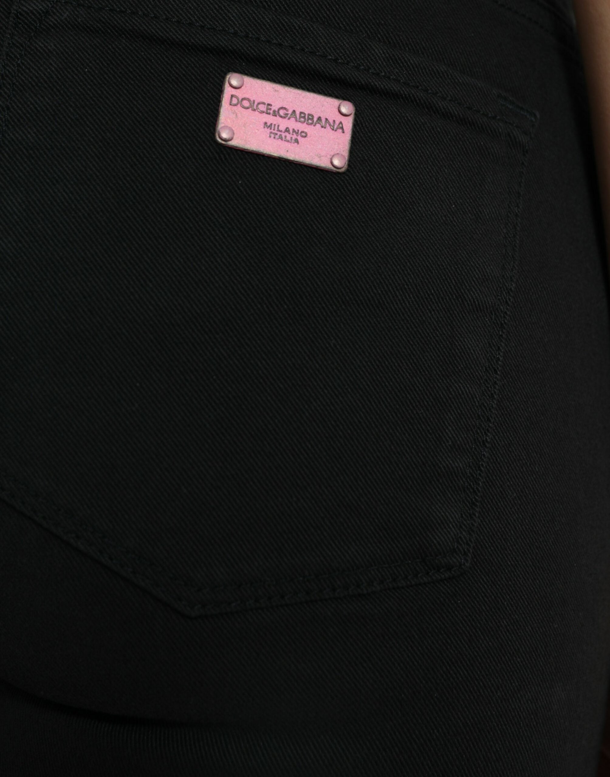 Svarta skinny jeans med medelhög midja i bomull