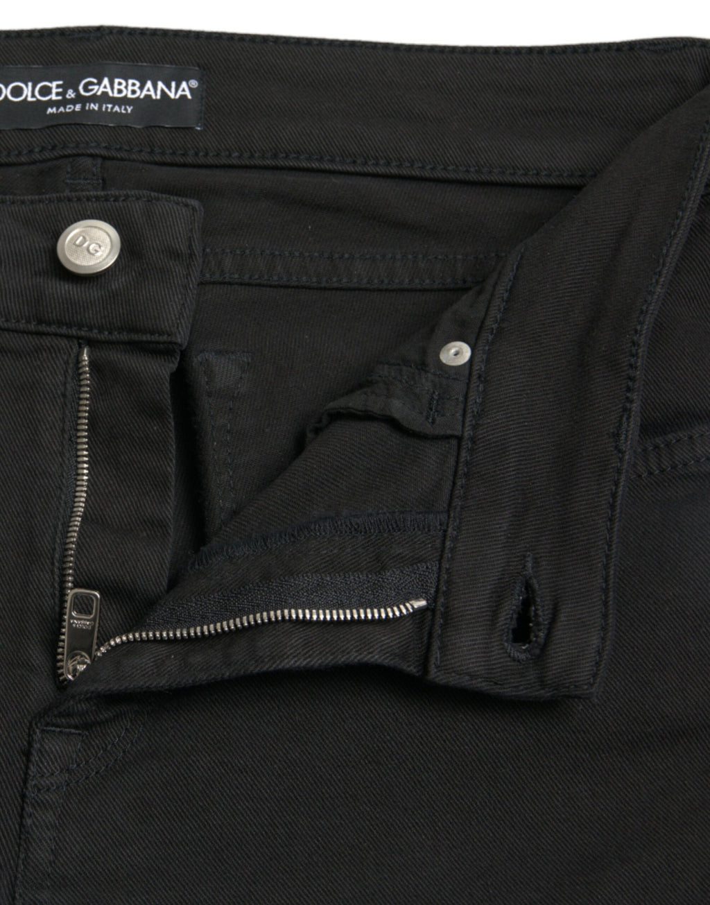Svarta skinny jeans med medelhög midja i bomull