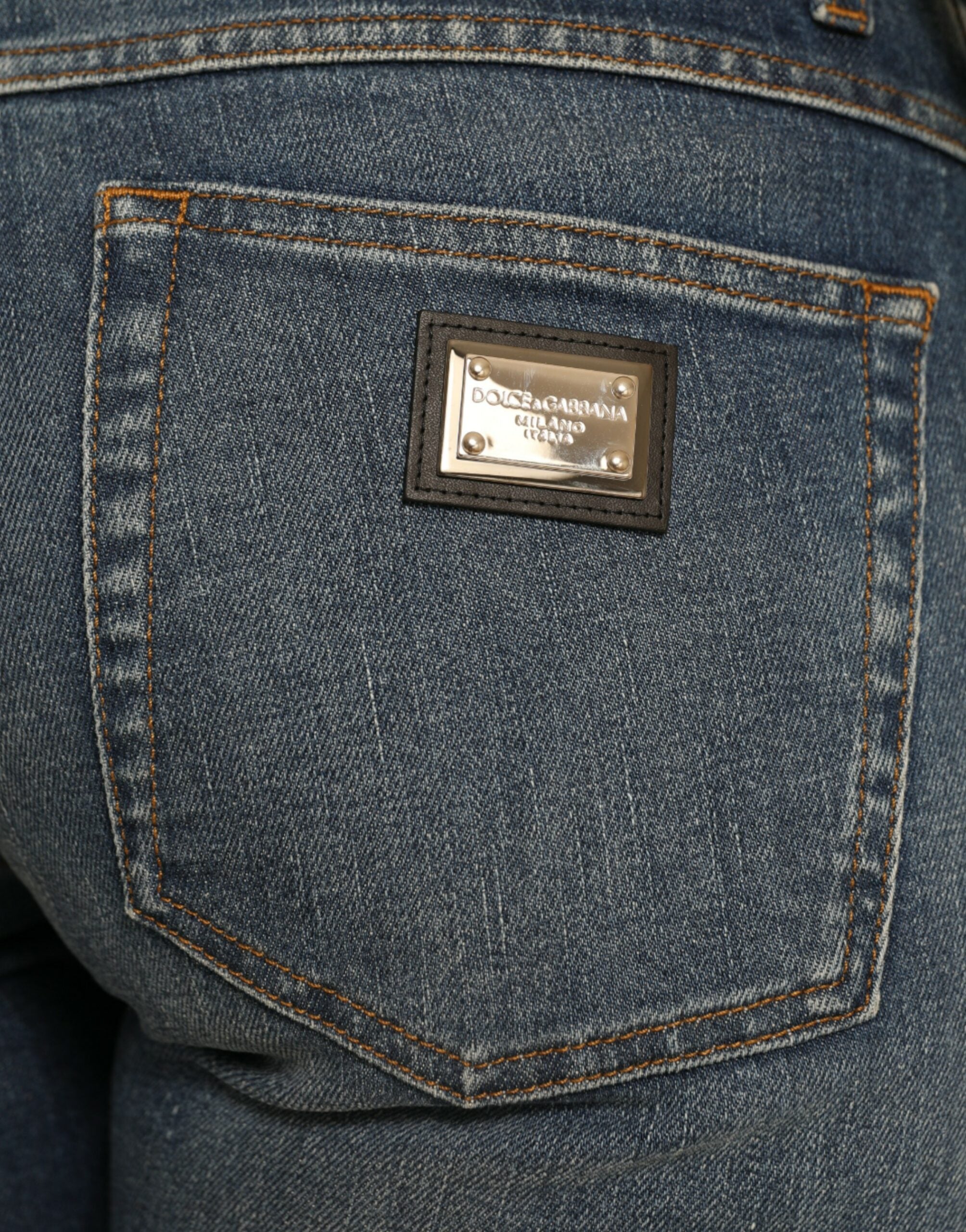 Blå BOYFRIEND-jeans med medelhög midja i bomull