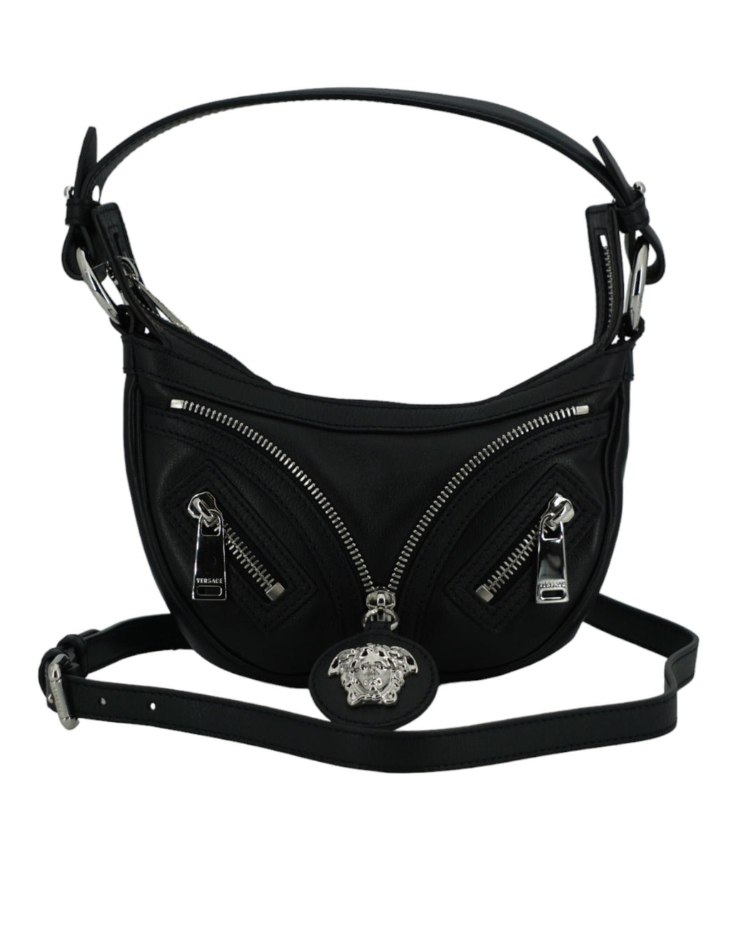 Elegant svart mini-hobo-axelväska