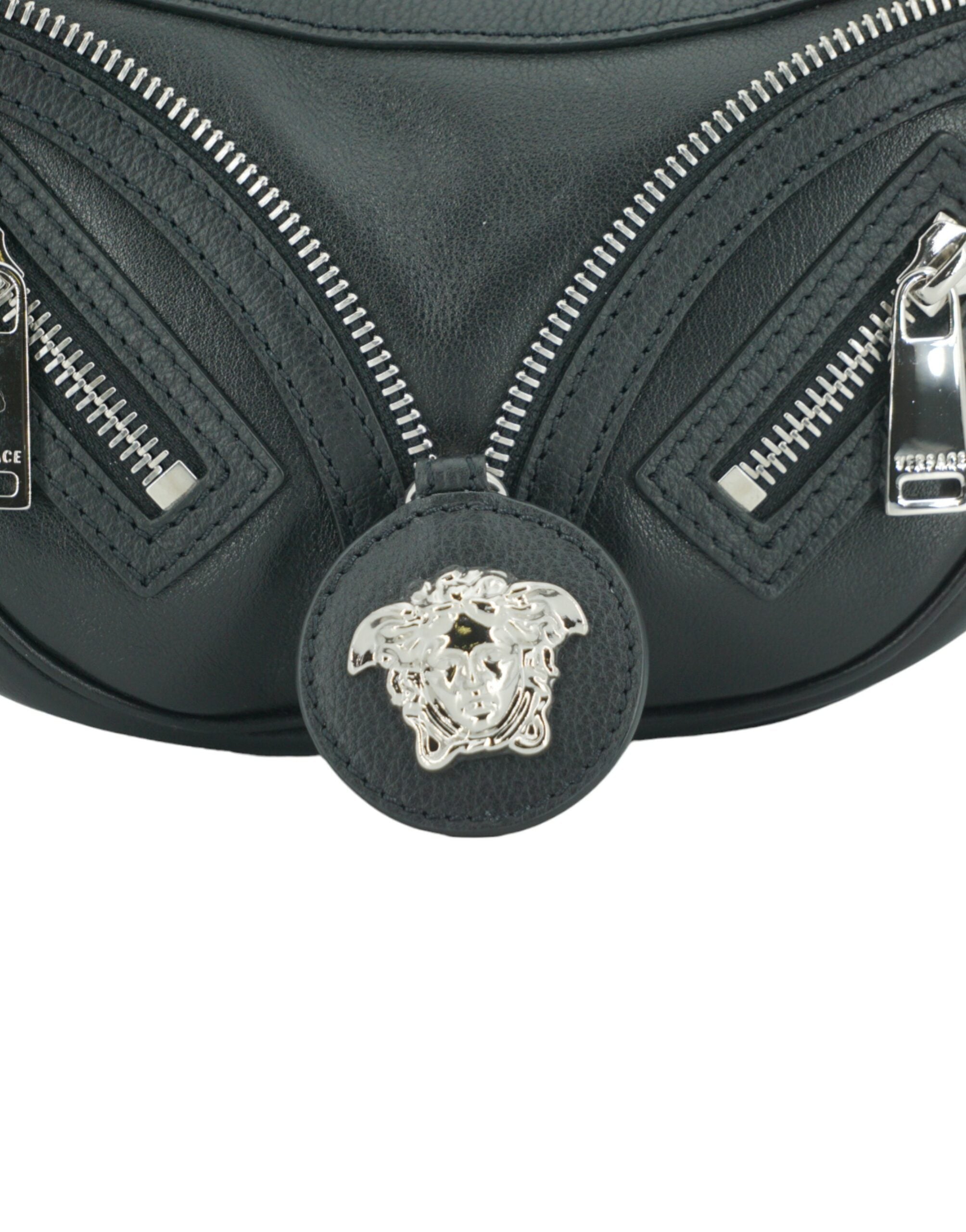 Elegant svart mini-hobo-axelväska