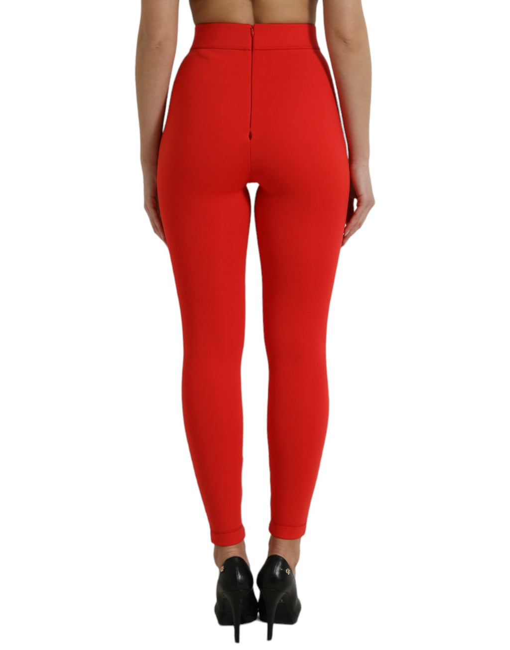 Röda stretchiga smala leggings i nylon