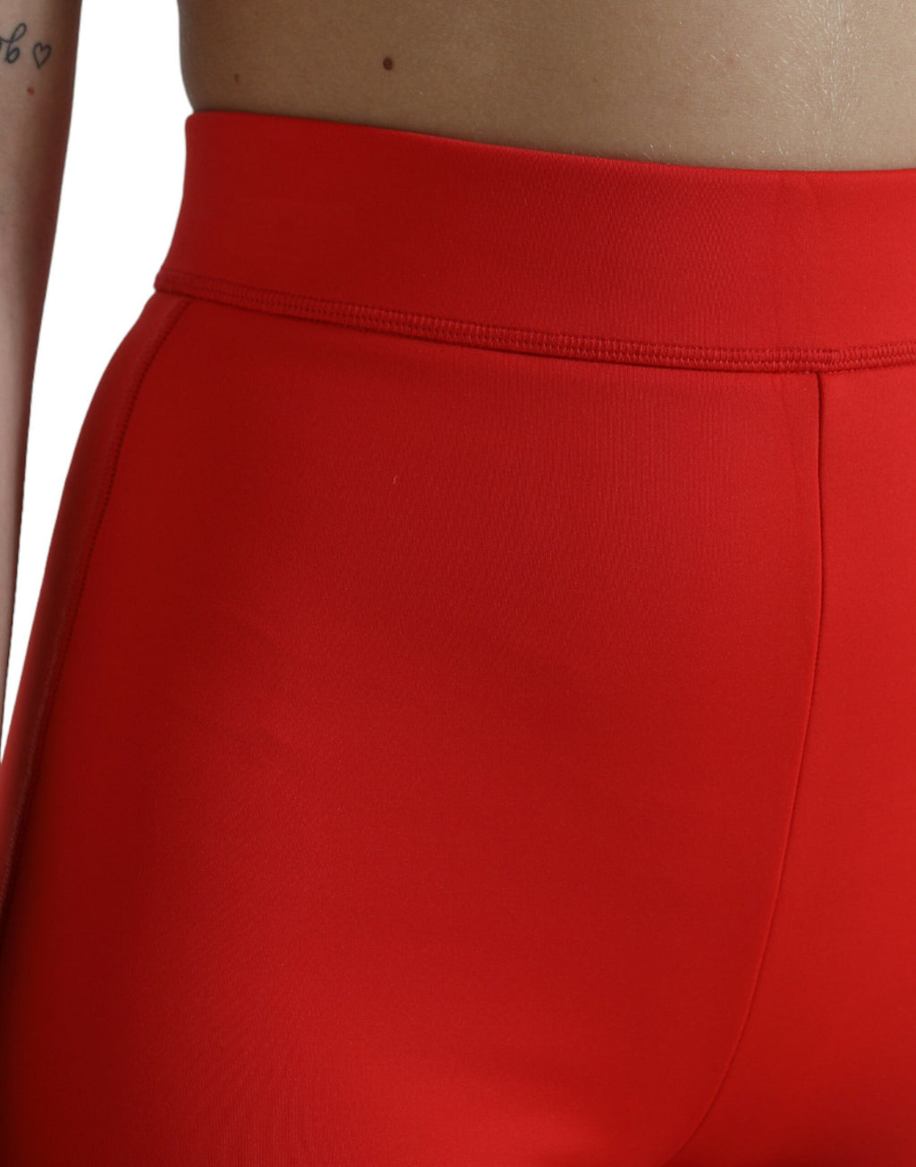 Röda stretchiga smala leggings i nylon