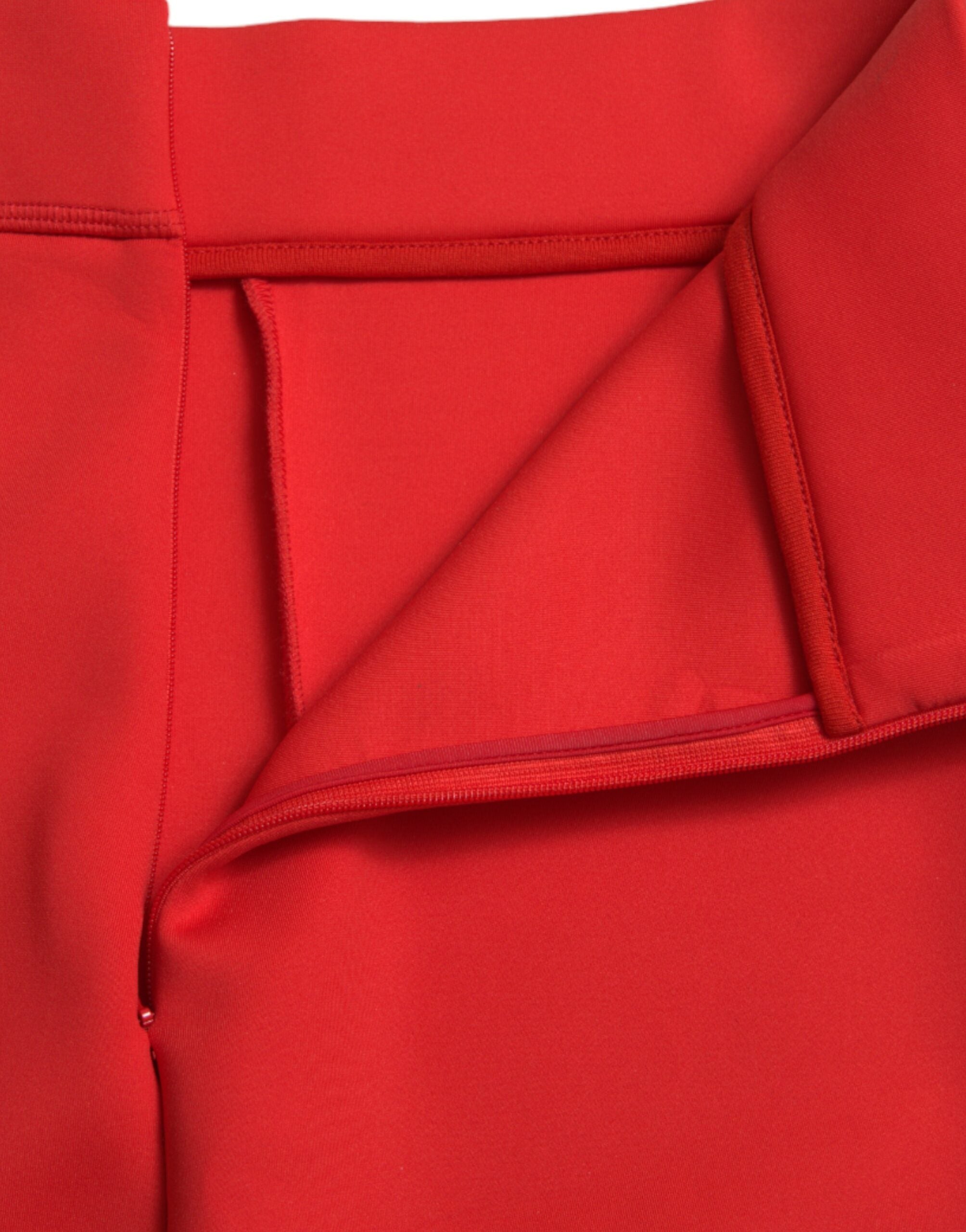 Röda stretchiga smala leggings i nylon