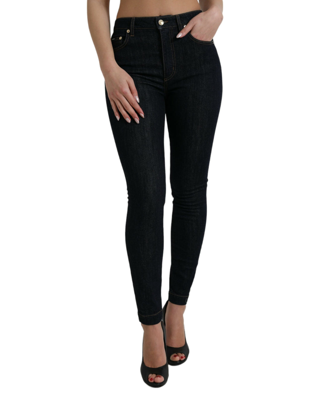 Blå skinny jeans i bomull med stretch