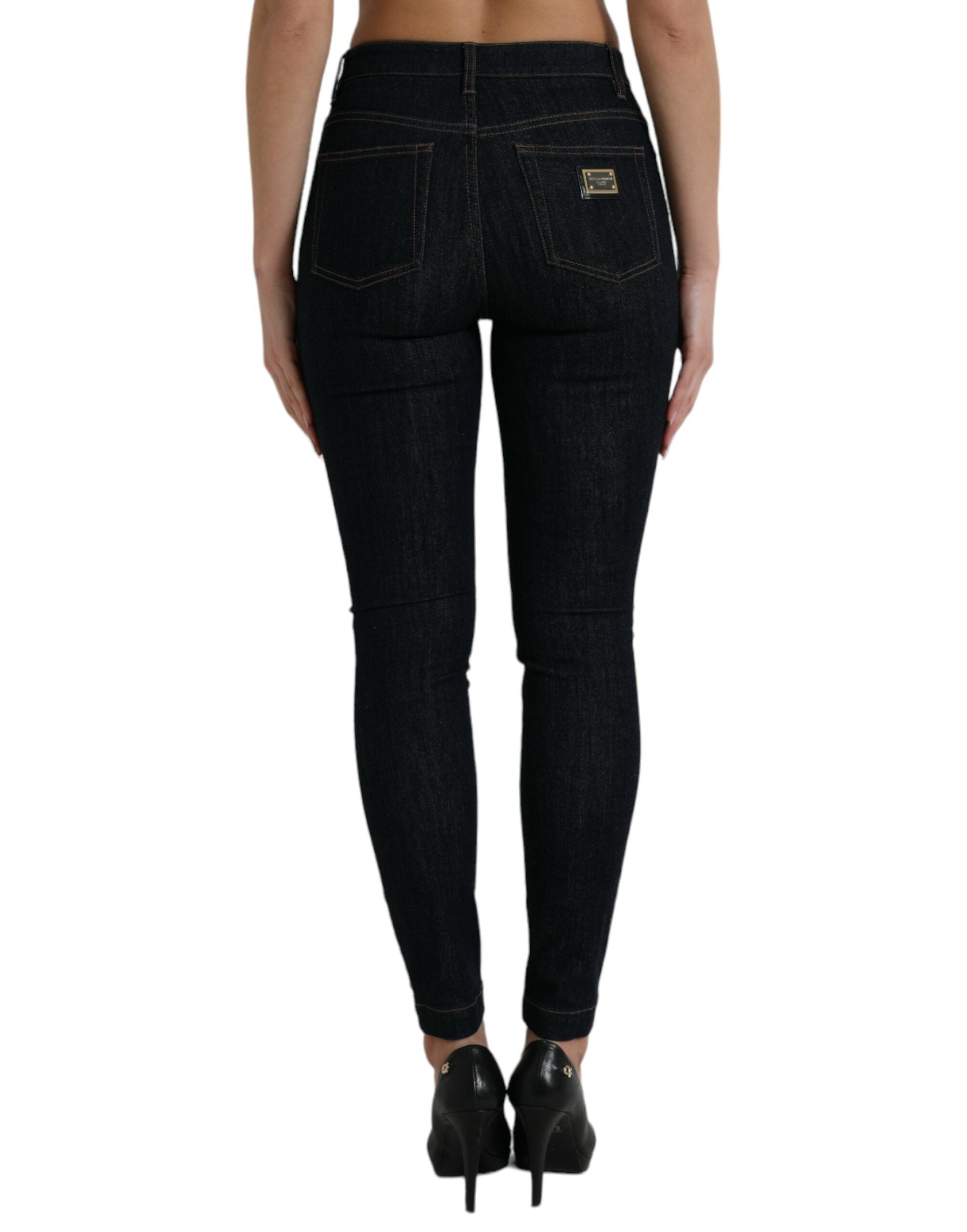 Blå skinny jeans i bomull med stretch