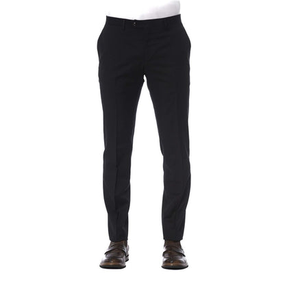 Trussardi svarta herrbyxor i virgin wool