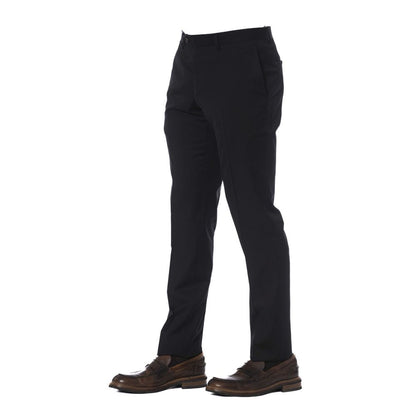 Trussardi svarta herrbyxor i virgin wool