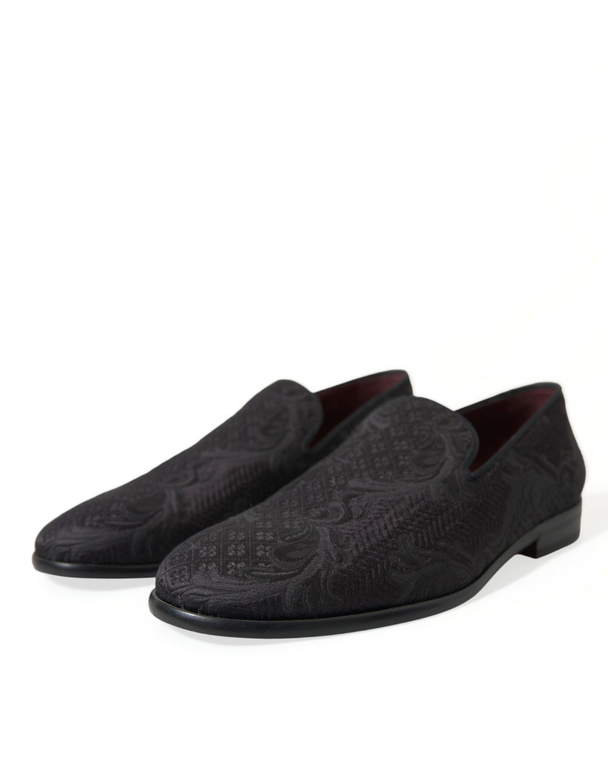 Svarte brokade herre slip-on loafers pensko