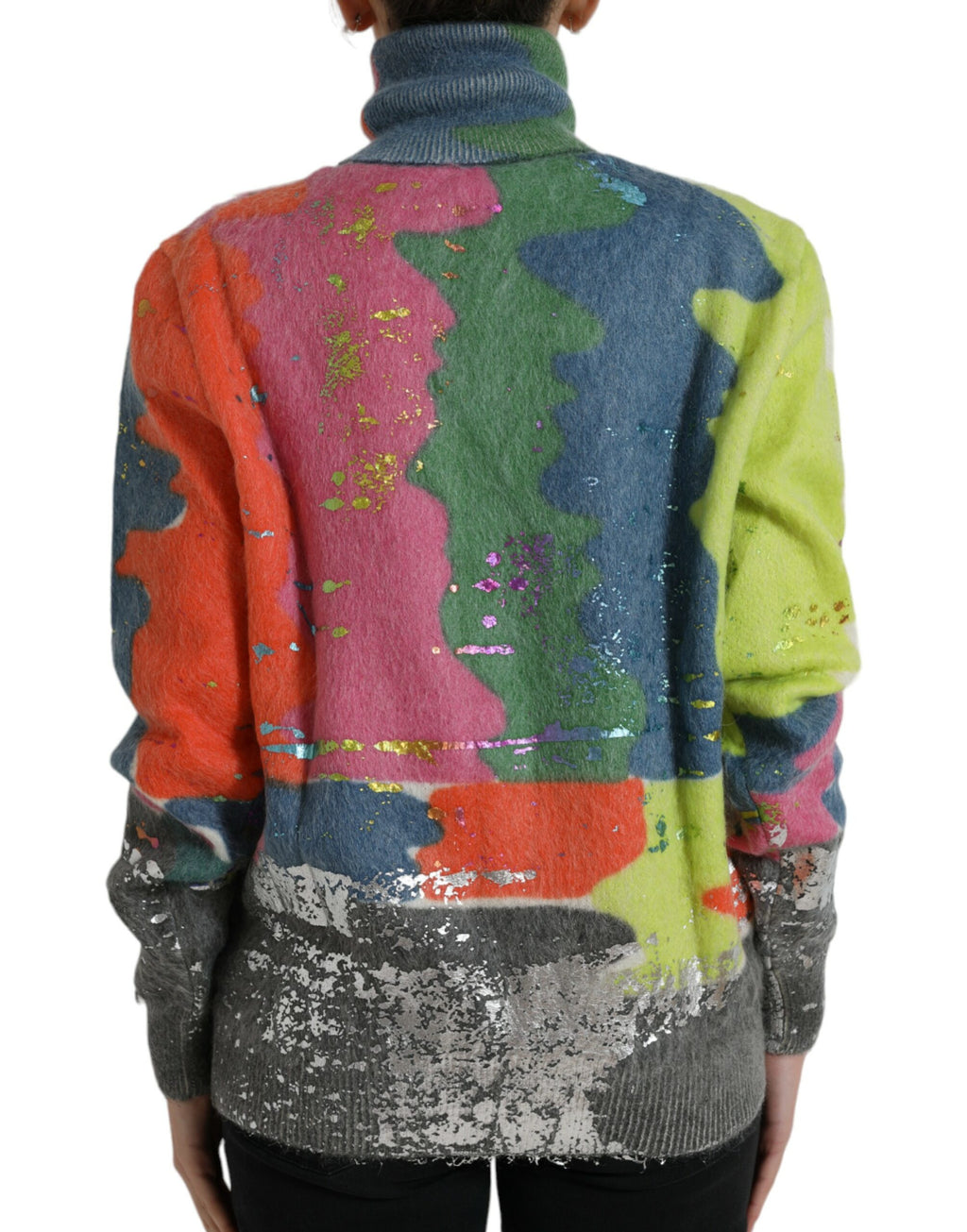 Flerfärgad mohair polotröja