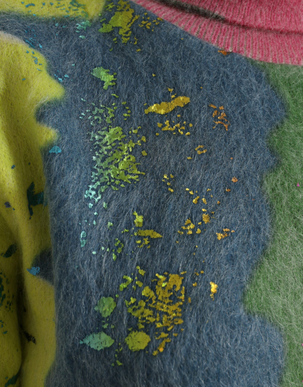 Flerfärgad mohair polotröja