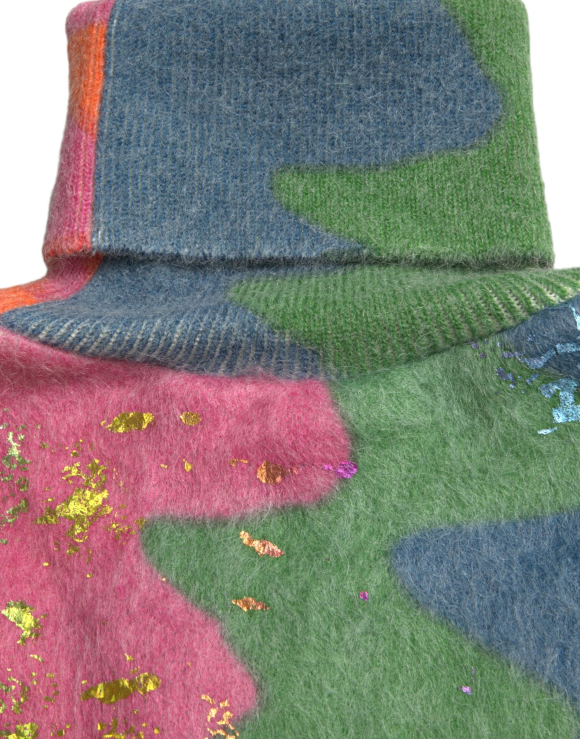 Flerfärgad mohair polotröja
