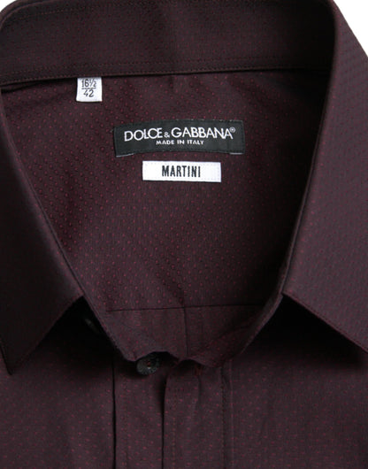 Dolce &amp; Gabbana Rödbrun Jacquard Festklänning MARTINI Skjorta