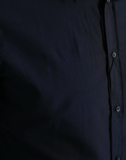 Dolce &amp; Gabbana Marinblå Slim Fit Formell Guldskjorta