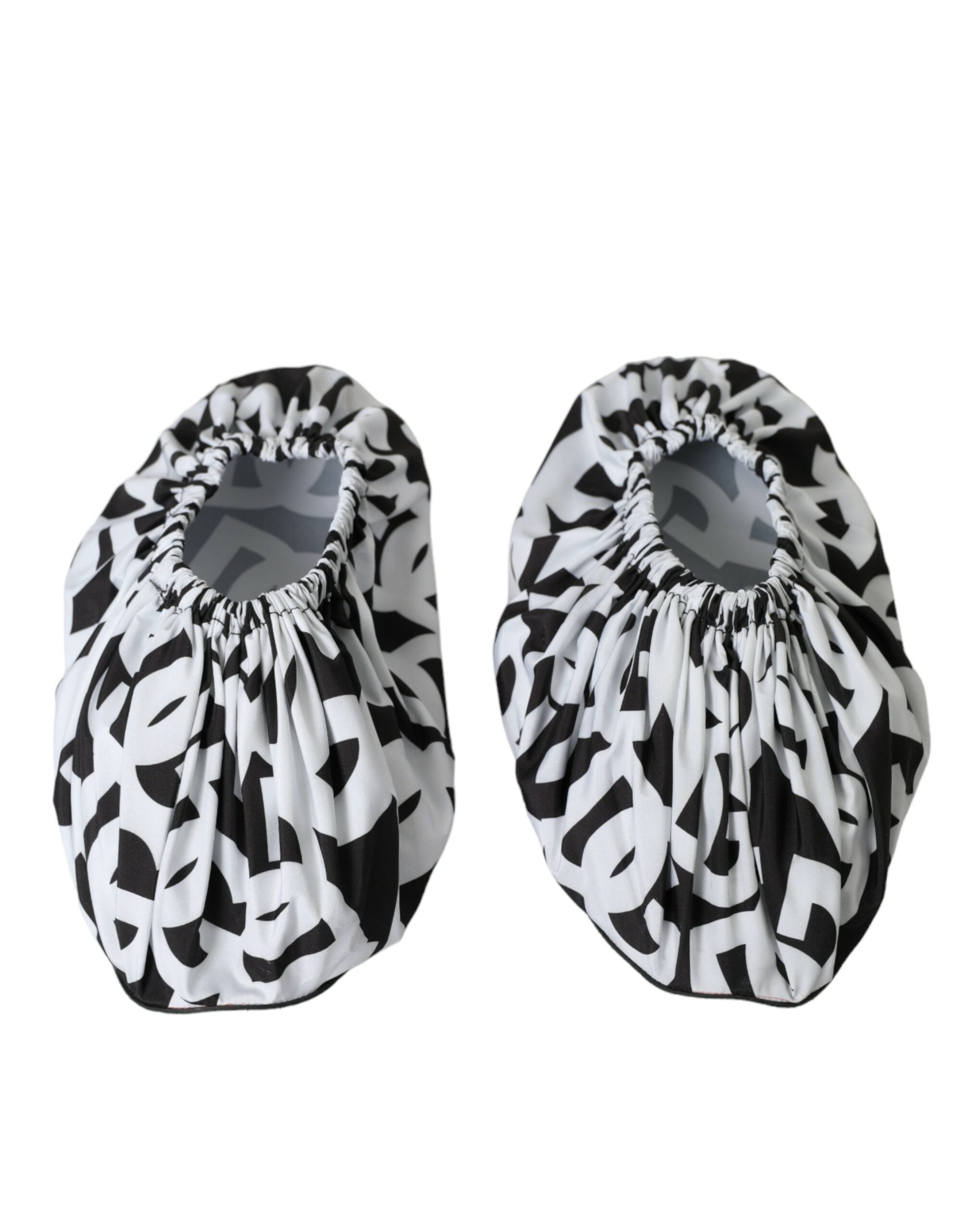 Hvite slip-on flate sko i nylon med logotrykk