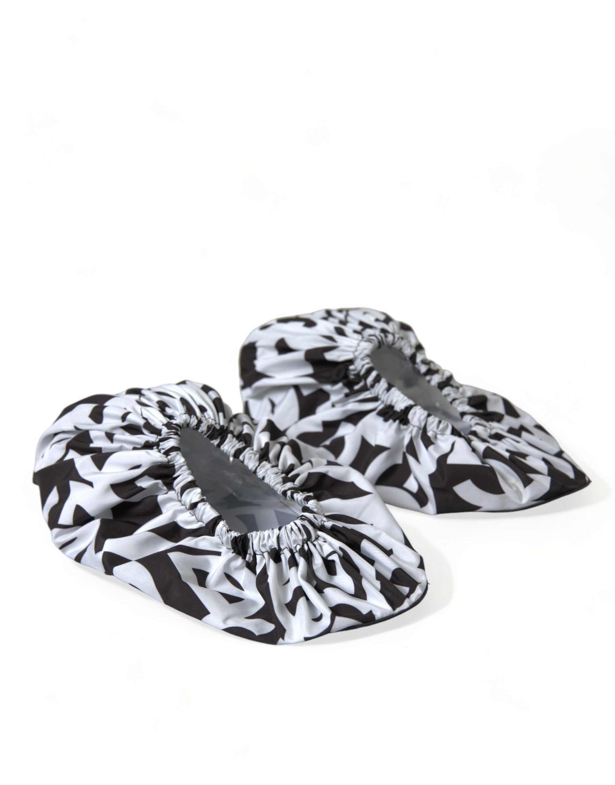 Hvite slip-on flate sko i nylon med logotrykk