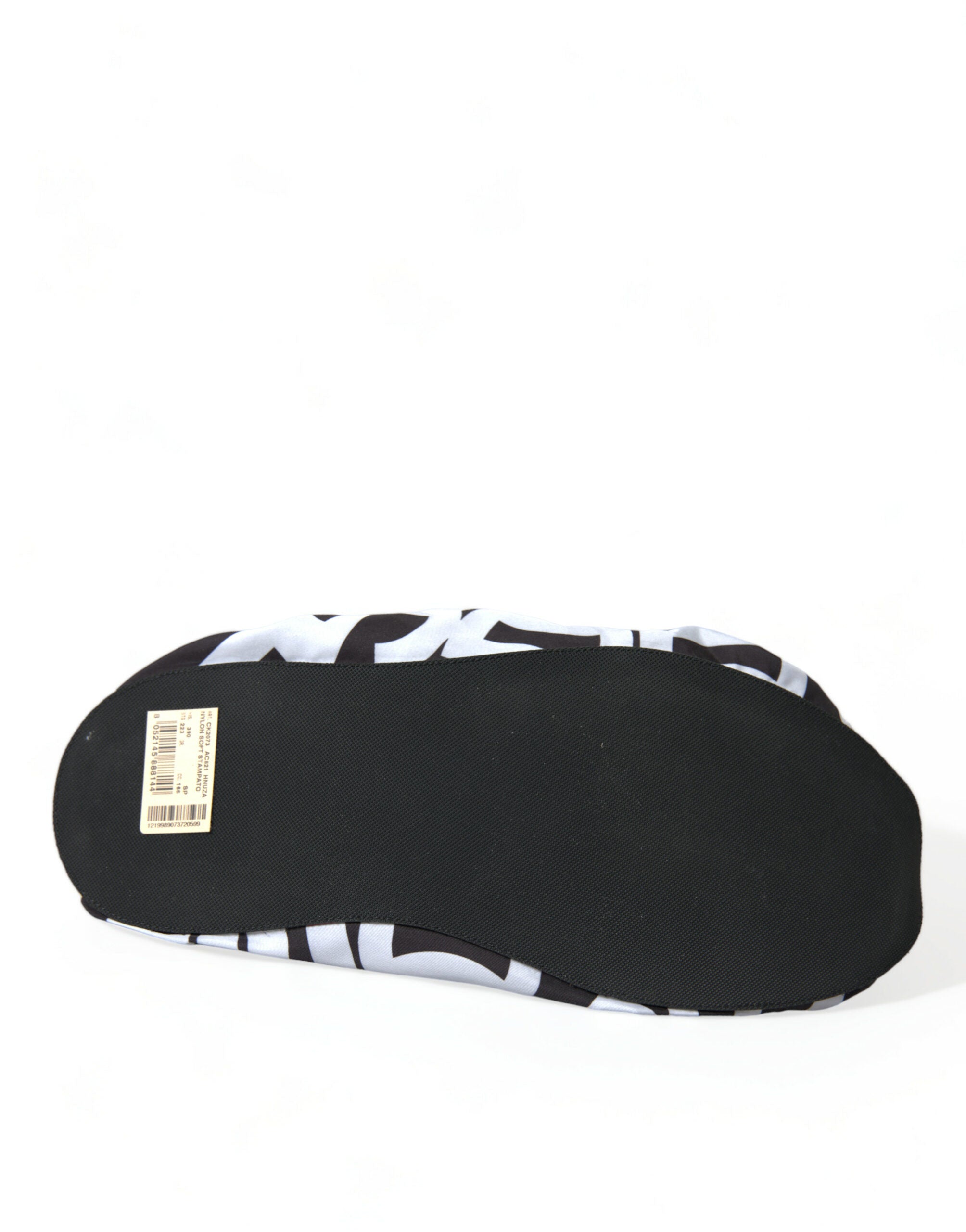 Hvite slip-on flate sko i nylon med logotrykk
