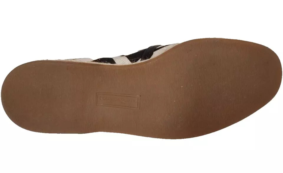 Svarte og hvite striper slip-on espadrillesko