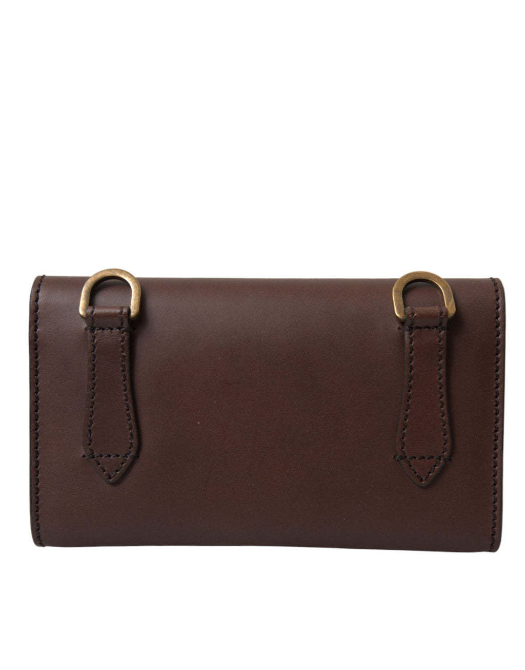Dolce & Gabbana Brown Leather Logo Embossed Men Mini Shoulder Bag