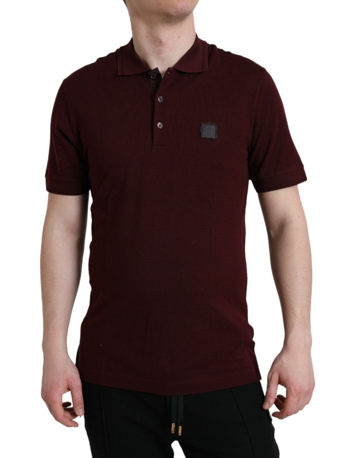 Dolce & Gabbana Maroon Collared Short Sleeves Polo T-shirt