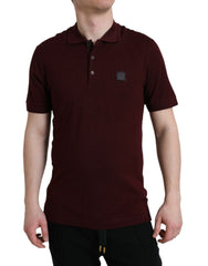 Dolce & Gabbana Maroon Collared Short Sleeves Polo T-shirt