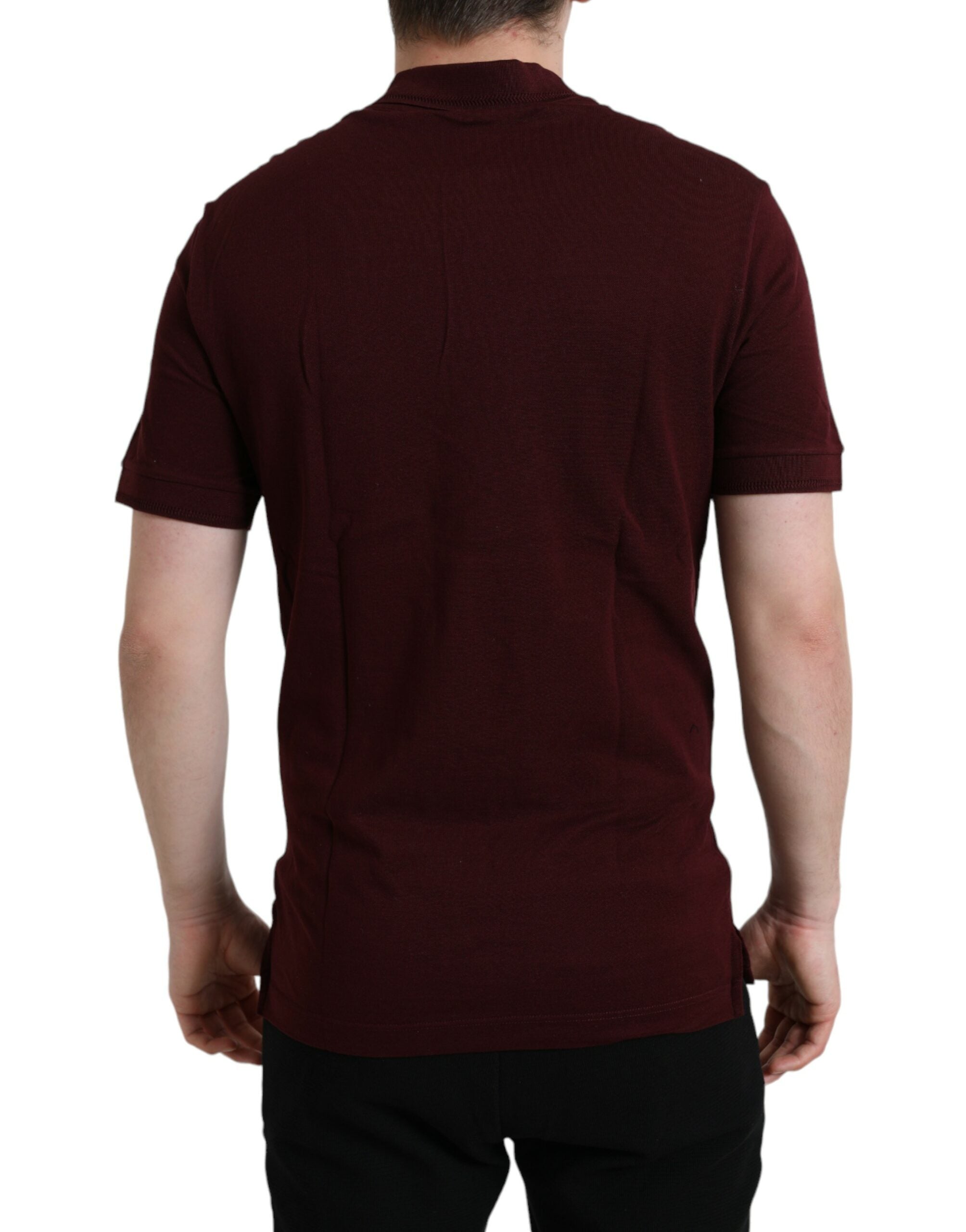 Dolce & Gabbana Maroon Collared Short Sleeves Polo T-shirt