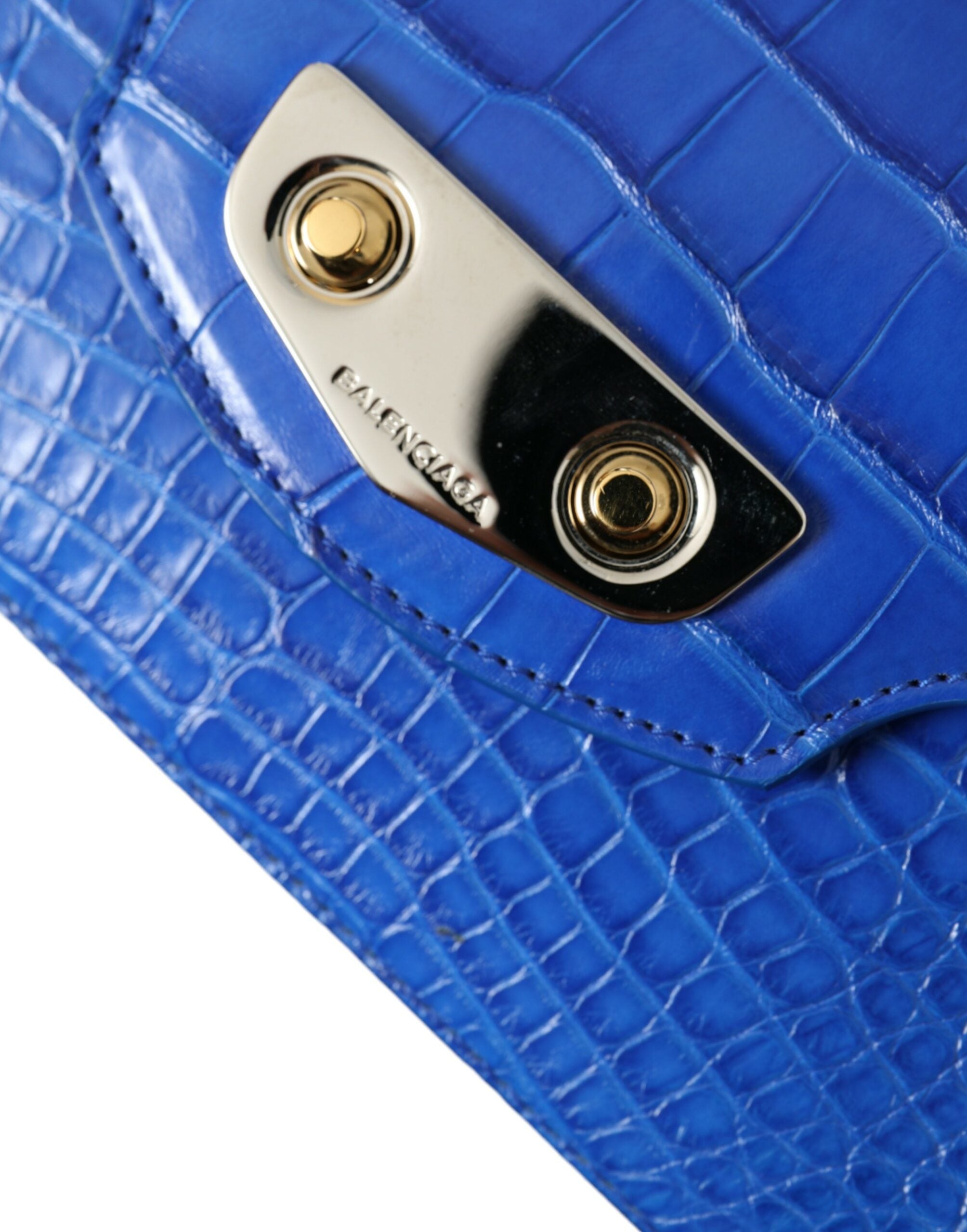 Blå exotisk läder Neo Classic Purse Axelväska