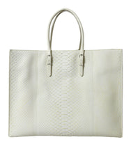Balenciaga White Yellow Exotic Skin Leather Shopping Tote PAPIER Bag