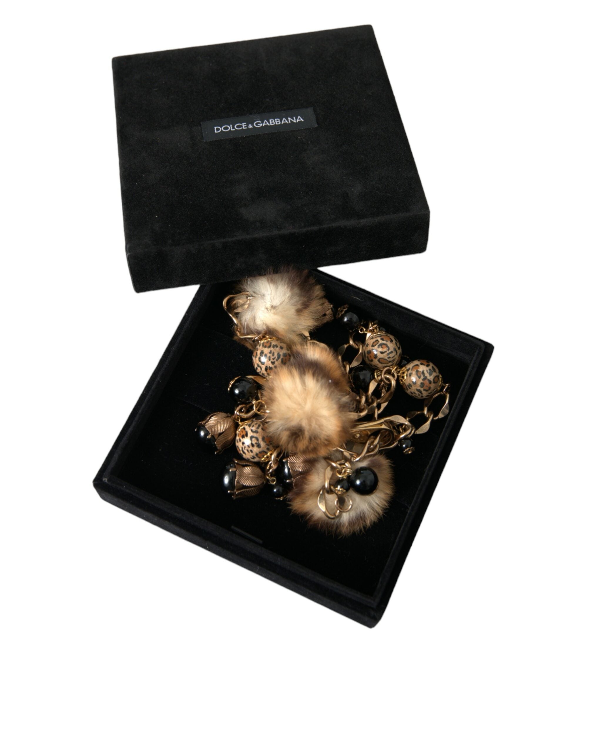 Gullmessing Leopardpels Perle Collierkjede Belte