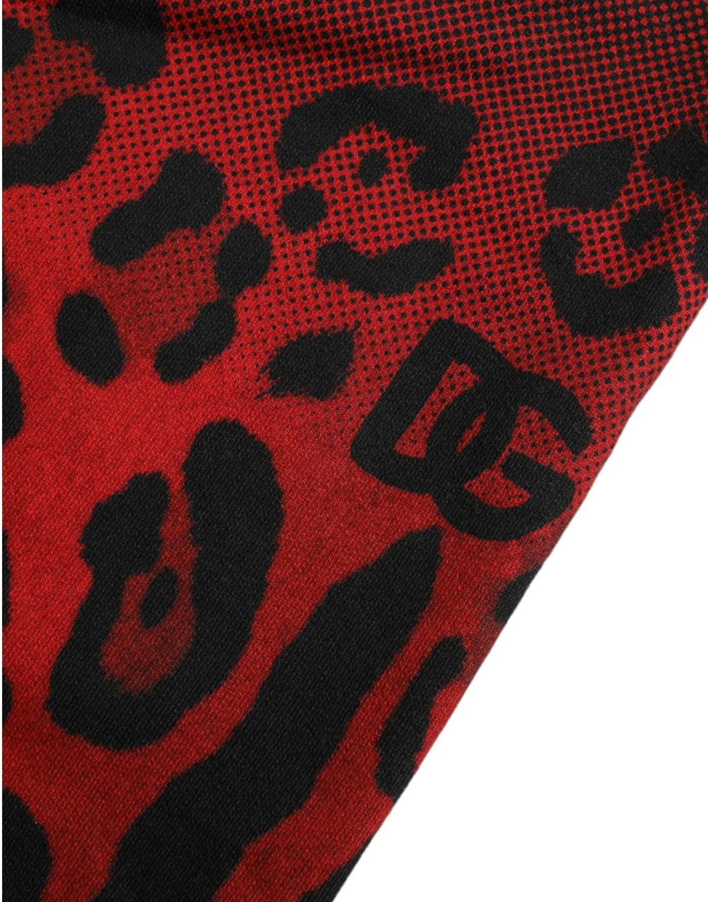 Röda leopardmönstrade bomullsbermudashorts