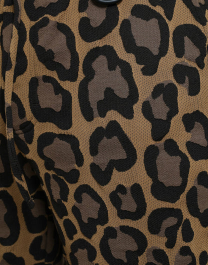 Dolce &amp; Gabbana Bruna Leopardmönstrade Joggingbyxor i Polyester