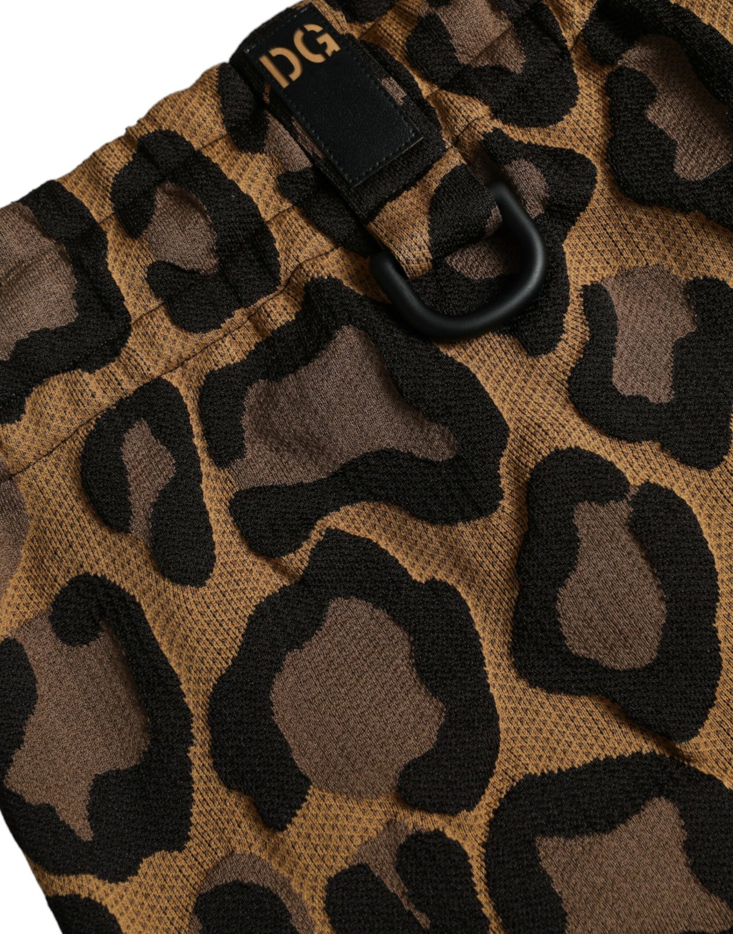 Dolce &amp; Gabbana Bruna Leopardmönstrade Joggingbyxor i Polyester