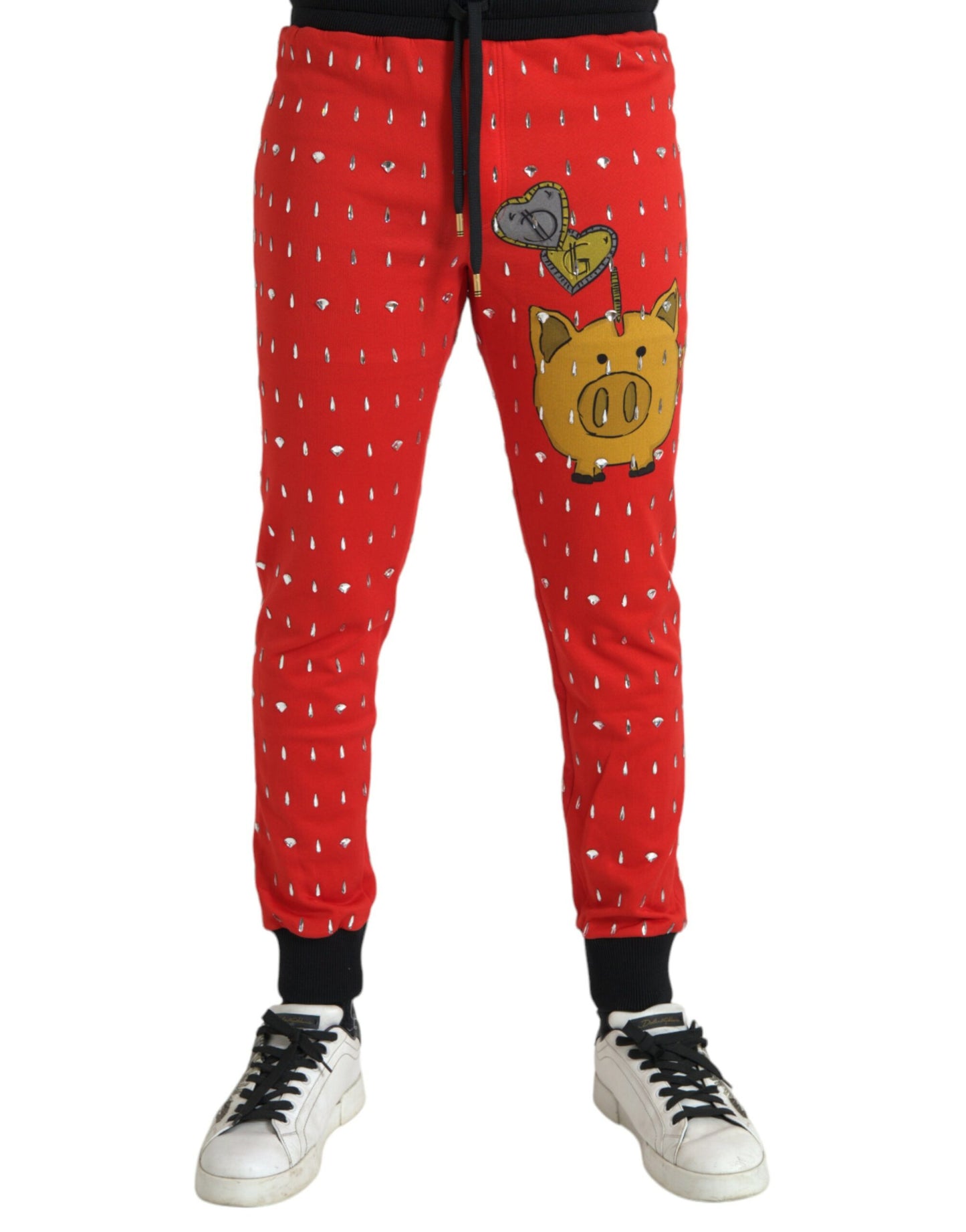 Dolce &amp; Gabbana Röda Grisens År Jogger Träningsbyxor Byxor