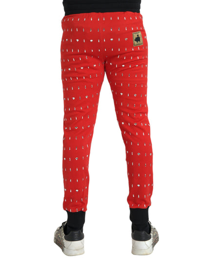 Dolce &amp; Gabbana Röda Grisens År Jogger Träningsbyxor Byxor