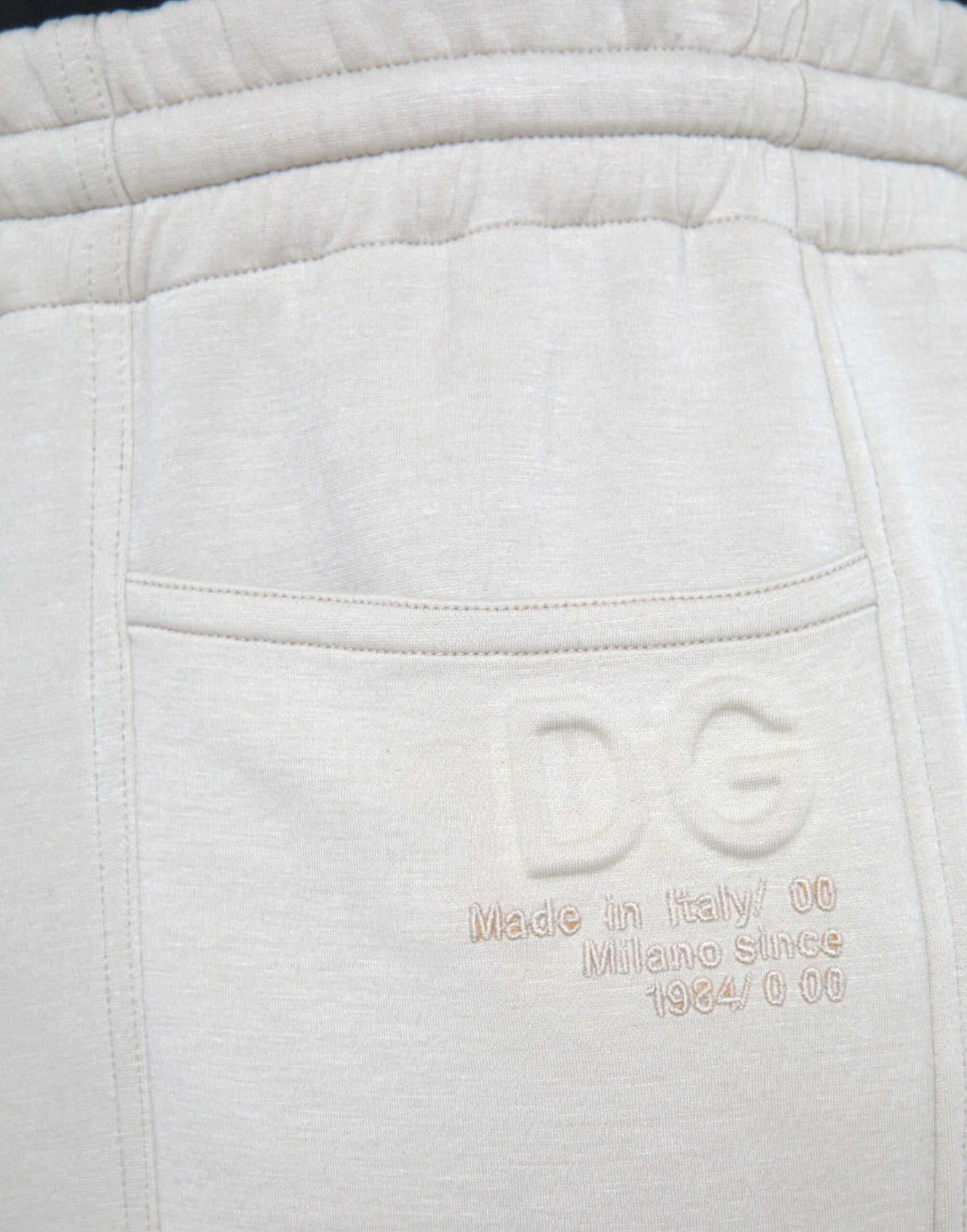 Dolce &amp; Gabbana Off White Viskos Cargo Jogger Träningsbyxor Byxor