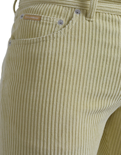 Dolce &amp; Gabbana Gula Manchesterjeans med Logotypplakett och Skinny Denim