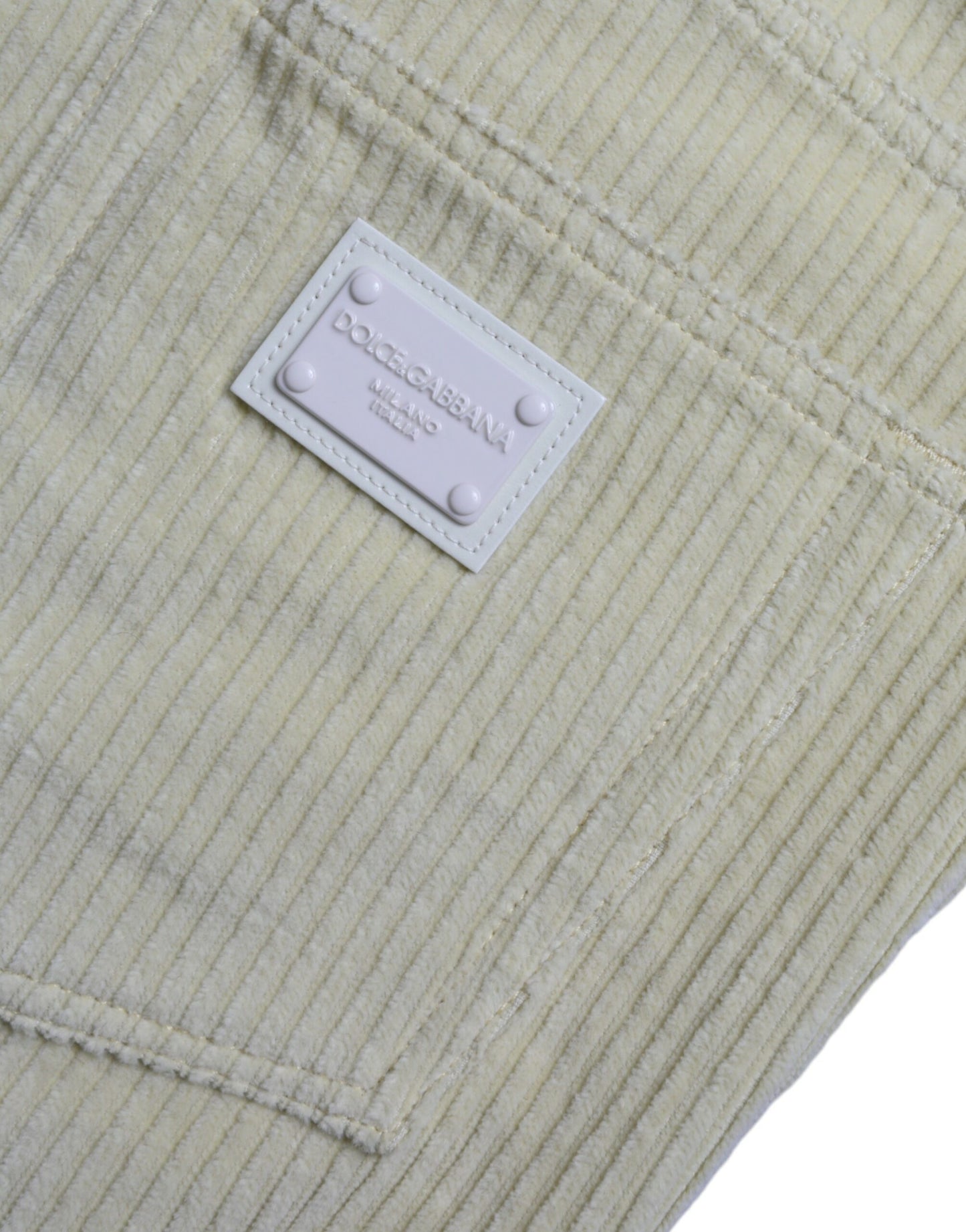 Dolce &amp; Gabbana Gula Manchesterjeans med Logotypplakett och Skinny Denim