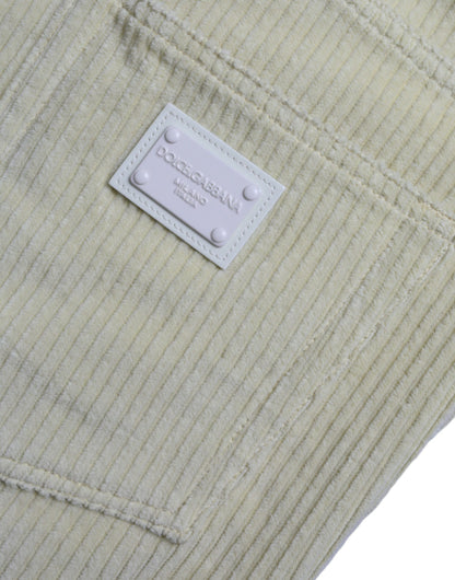 Dolce &amp; Gabbana Gula Manchesterjeans med Logotypplakett och Skinny Denim