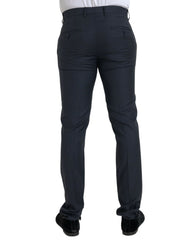 Dolce & Gabbana Blue Wool Men Skinny Dress Pants