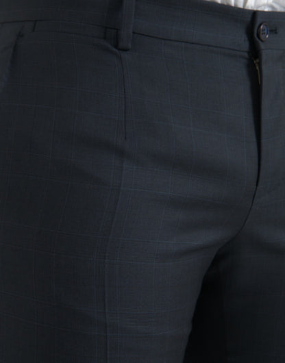 Dolce &amp; Gabbana Blå Ull Herr Skinny Dressbyxor