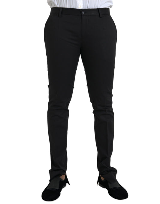 Dolce &amp; Gabbana Svarta Bomulls Stretchiga Skinny Dressbyxor