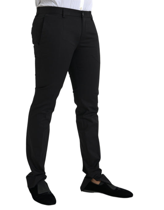 Dolce &amp; Gabbana Svarta Bomulls Stretchiga Skinny Dressbyxor