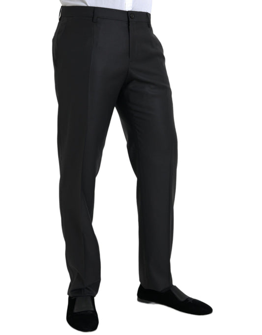 Dolce &amp; Gabbana Svarta Ull-Siden Skinny Dressbyxor