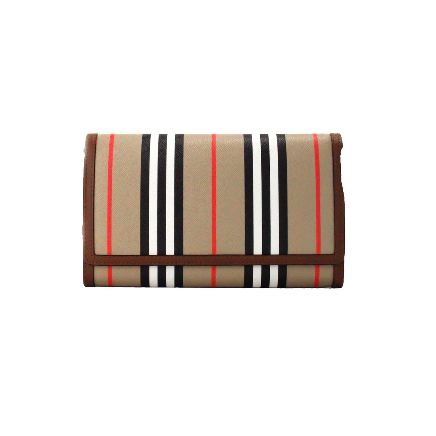 Hannah Icon Stripe Archive brun E-Canvas-lommebok i skinn