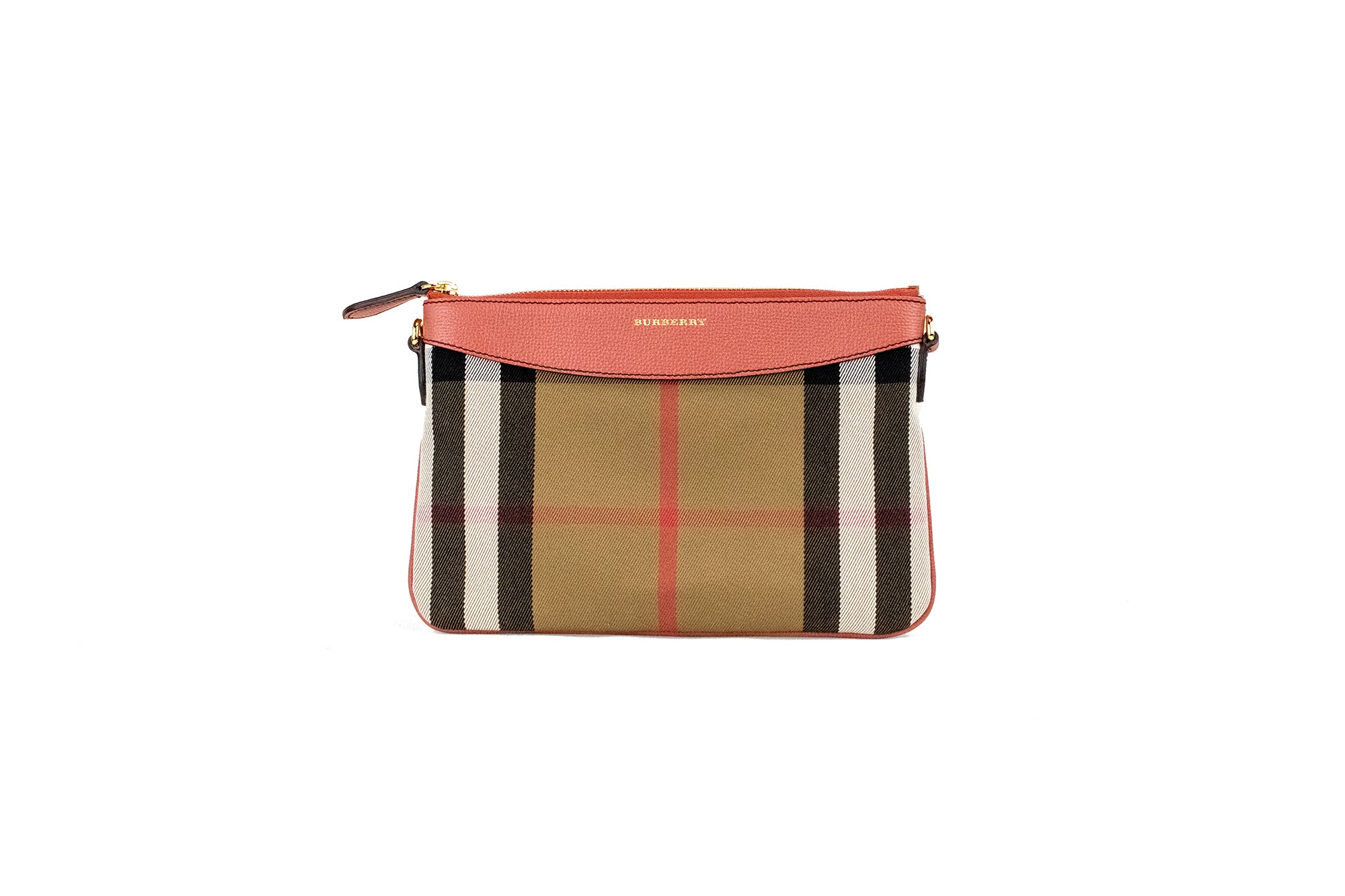 Peyton House Check Derby Kanelrød Skinnveske med Pouch